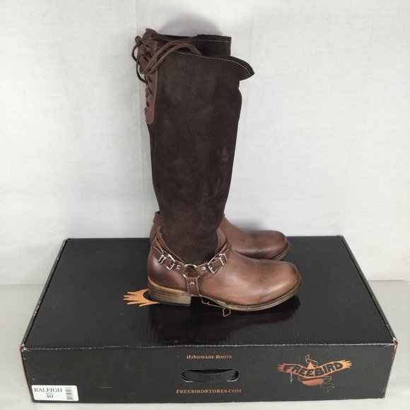 freebird Shoes Freebird Raleigh Rust Leather Suede Riding Boots